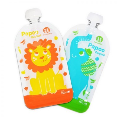 OEM cartoon design plastic toddler fresh homemade baby food storage bag with ziplock